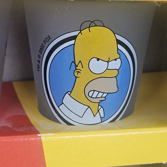The Simpsons Homer Simpson Shot Glass Glasses Set of 4 Frosted 2000 VTG Downpace - Picture 5 of 8